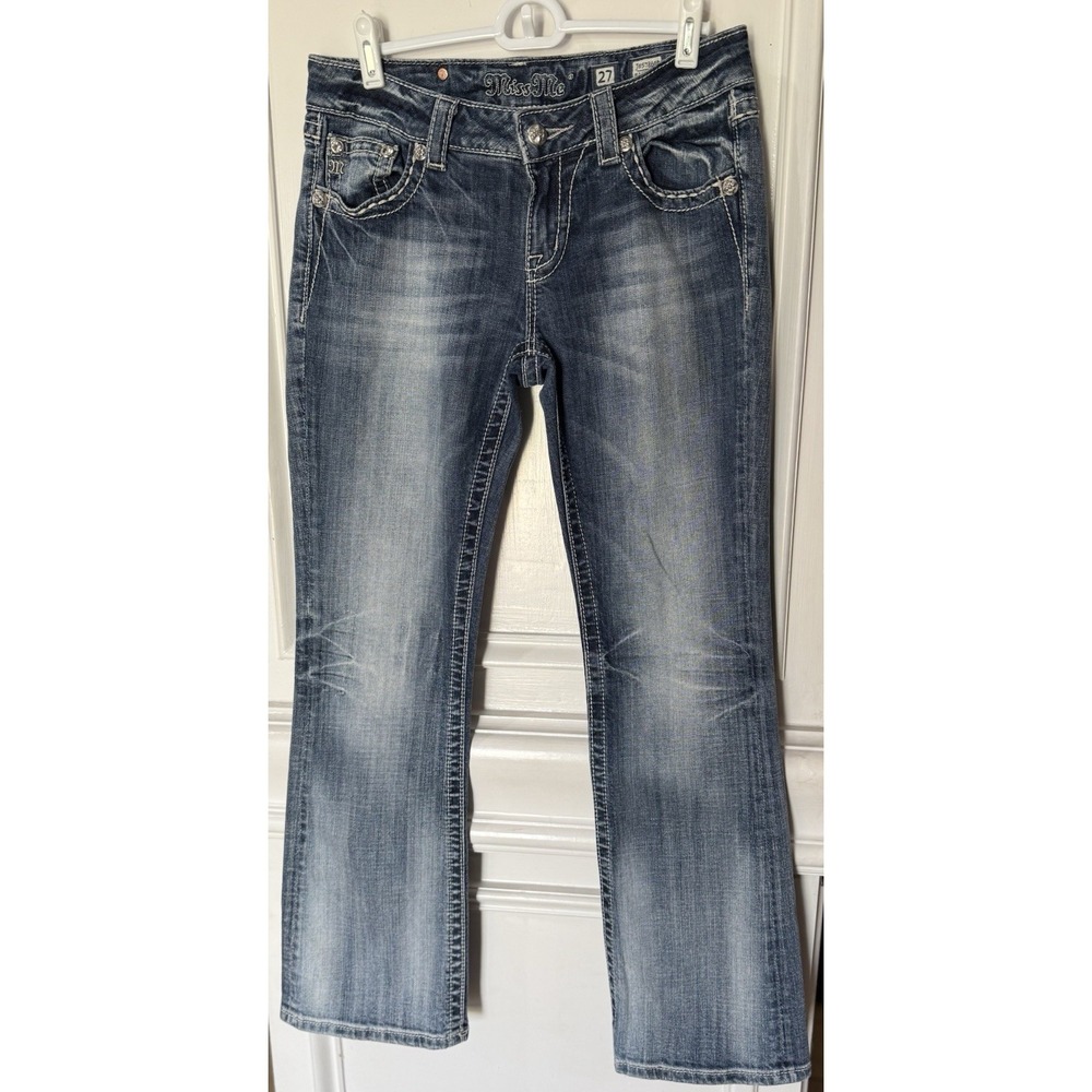 Miss Me Jeans‎ Women's Mid Rise Easy Boot - Size 27 Bling